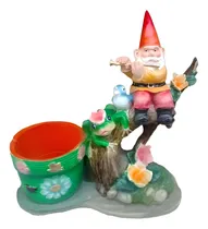 Comprar Duende Gnomo Mágico 32cm Con Maceta Decoración Para Jardín