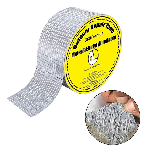 Cinta De Butilo Impermeable 360tronics 2 W X 16.4'l, Cinta