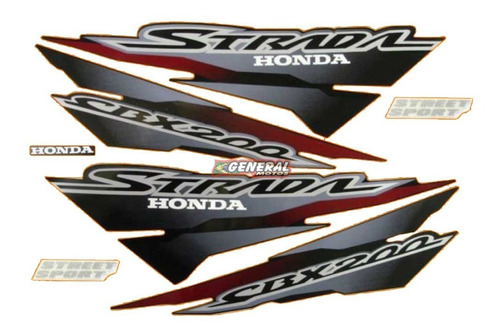Kit Adesivo Faixas Moto Honda Cbx 200 Strada 2002 Preta