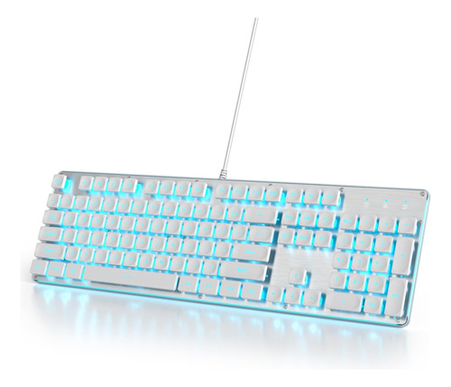 Owpkeenthy Teclado Blanco Juegos Máquina Escribir, Teclado