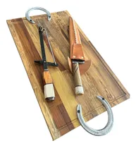 Comprar Tabla Cortar Asado Bazar Parrilla Cuchillo Tenedor Regalo