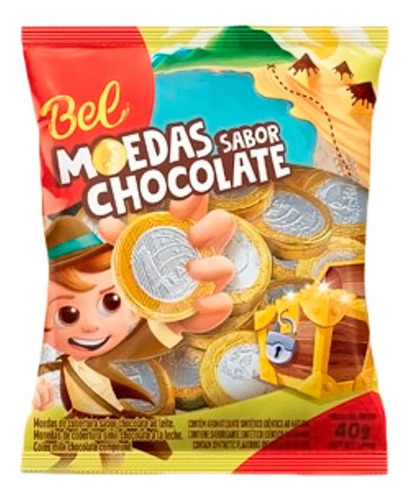 Chocolate Bel Moedas Sabor Chocolate 40g