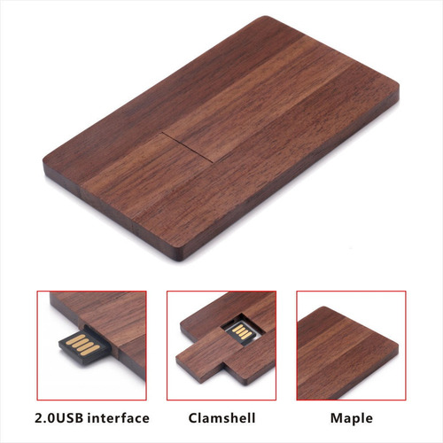 Imagem 3 de 8 de Flash Drive De Madeira 16gb