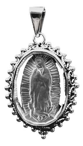 Dije Virgen Guadalupe Plata 925 Virgencita Tallada Cristal