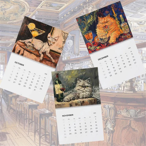El Calendario 2025 De Y The Drunk Cats Es Un Regalo Para Cat