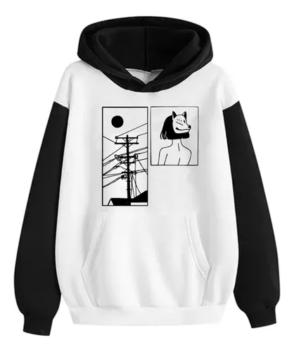 Buzo Tokio Bicolor Canguro Hoodie Aesthetic Asia Kawaii Mang