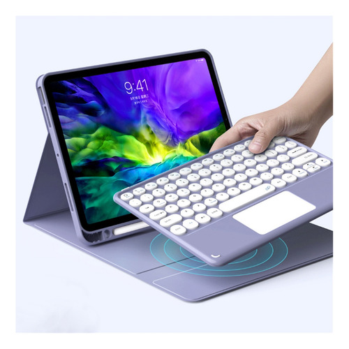 D C/funda Teclado+mouse+lápiz P/iPad 10.2 7.ª 8.ª 9.ª,