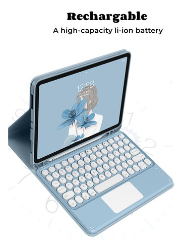 Funda Para iPad Gen 10 Con Teclado Y Panel Tactil Rosa