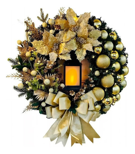 Decoración De Coronas Navideñas De Color Dorado