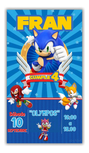 Invitación Digital Personalizada Sonic