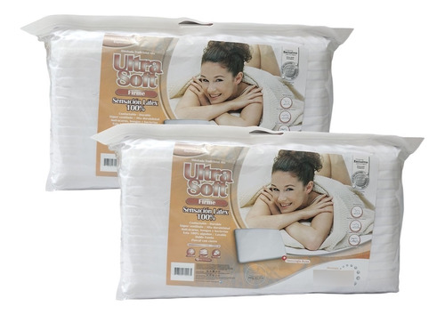 Combo 2 Almohadas Fiberball Ultra Soft Firme Sensación Latex