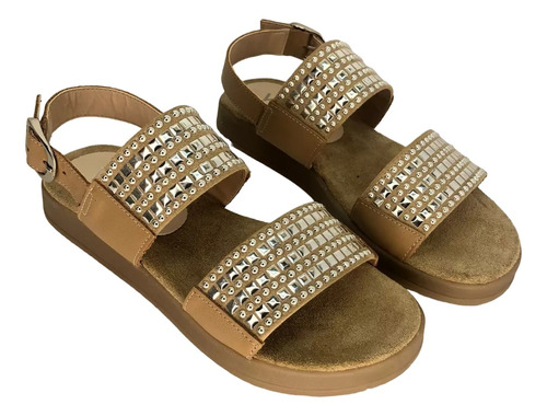 Sandalias Viamo Camel Mujer Talle 37