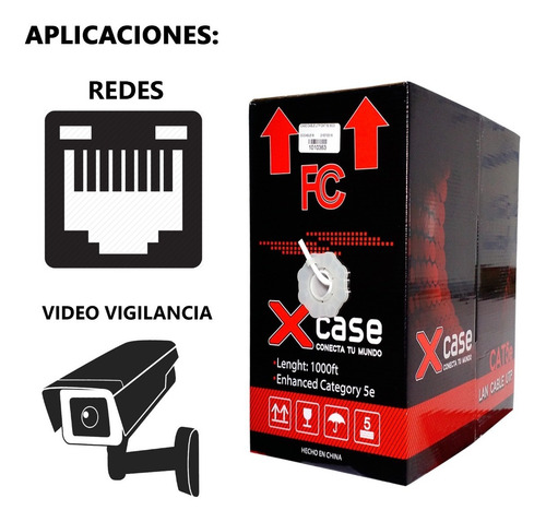Imagen 7 de 8 de Bobina Cable Utp Cat 5e Blanco 305m 8 Hilos Cctv Rj45 0.40mm