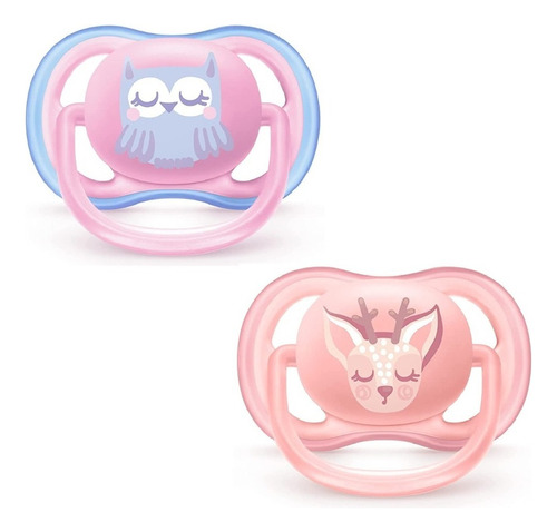 Chupeta Avent Ultra Air Night Baby, cor rosa, período de idade de 0 a 6 meses