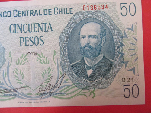 Gran Billete Chile 50 Pesos Firmado Bardon-molina Año 1980 Gran Billete Chile 50 Pesos Firmado Bardon-molina Año 1980