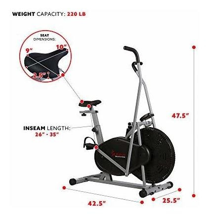Imagen 5 de 5 de Bicicleta Hibrida Con Ventilador Sunny Health & Fitness Air