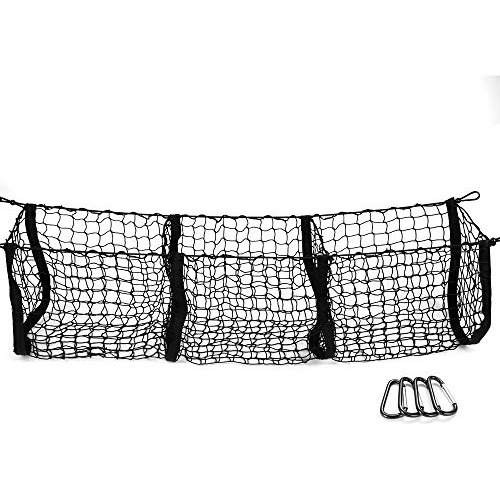 3 Pocket Trunk Cargo Organizer Storage Net - Heavy Duty...