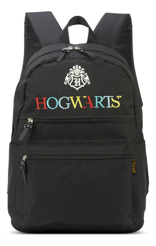 Mochila Costas Escolar Licenciada Harry Potter Hogwarts Cor Preta