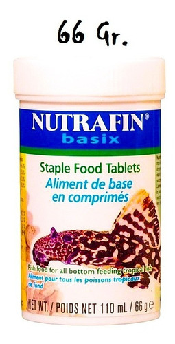 Nutrafin Basix Tabletas Para Peces De Fondo Alimento  66 Gr.
