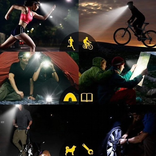 Imagen 8 de 11 de Linterna Minero Vincha De Cabeza Led Recargable Usb 5 Watts