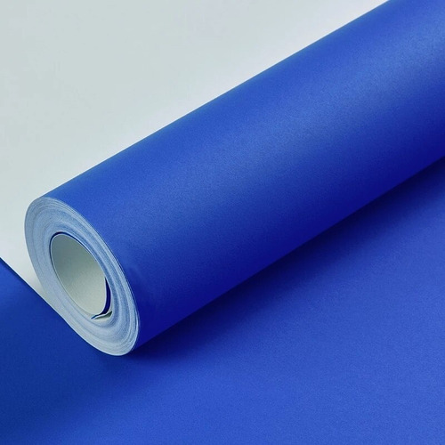 Papel Mural Pvc Texturizado Color Azul Medio Pack 5 Rollos
