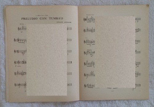 Partitura Guitarra Preludio Con Tumbao De Efrain Amador (Usado)
