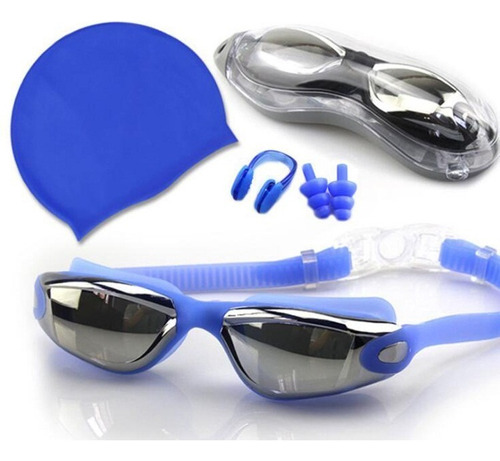 Kit De Natación De Gafas + Gorra + Clip De Nariz + Tapones