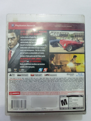 Mafia 2 - Playstation 3 - Mídia Física (Usado)
