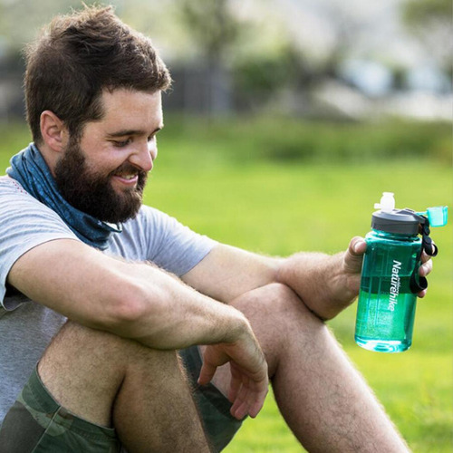 Botella De Agua Deportiva Con Boquilla Verde Y Azul De 750