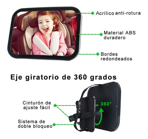 Espejo Retrovisor Para Seguridad Del Bebé Importado