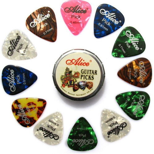 Imagen 1 de 2 de Puas Para Guitarra Marca Alice X 5