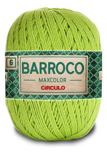 Barbante Barroco Maxcolor 6 Fios 400gr Linha Crochê Colorida Cor Greenery