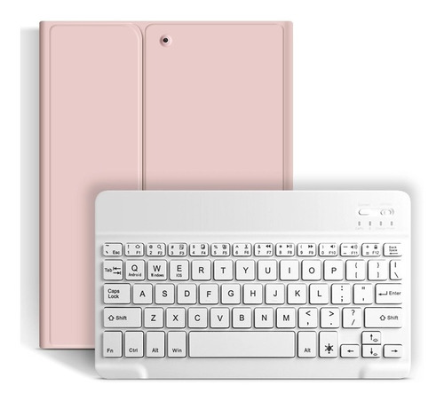 Funda Rosada C/teclado Bluetooth  Para iPad 10.2  (7a/8a/9a)