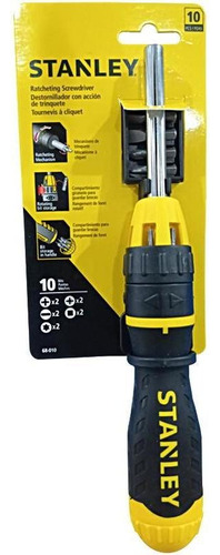 Juego de destornilladores de trinquete Crv Stanley 68010 de 10 piezas