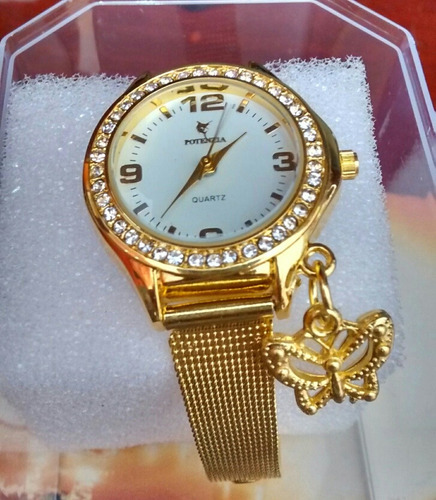 Relógio Feminino Dourado Luxo Resistente E Barato Dourado