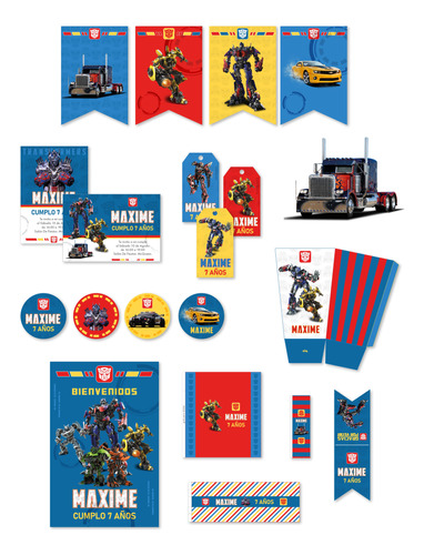 Kit Cumple Candy Imprimible Transformers