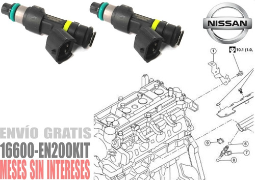 2 Inyectores De Gasolina Nissan Sentra B16 1.8l 07-16