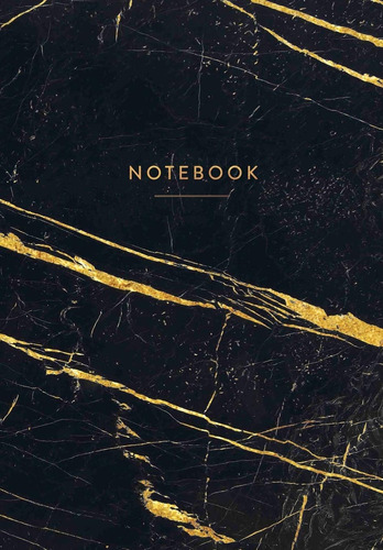 Libro: Notebook: Black Marble With Gold Veins Journal | 120 