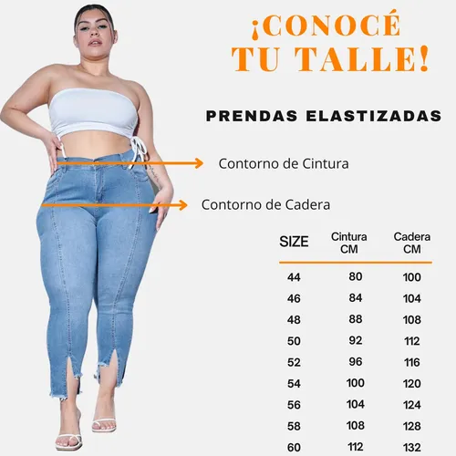 Pantal n Recto De Mujer Tiro Alto Talles Grandes Cheta Jeans