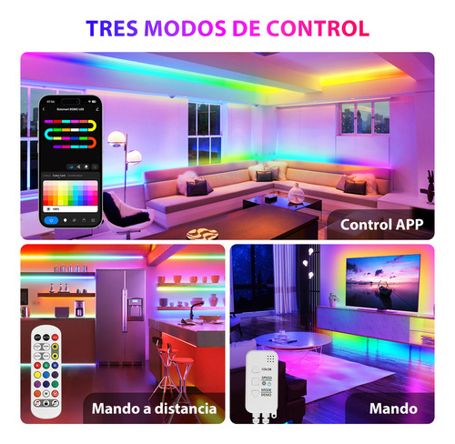 Hifiluz Tiras De Neón Luz Led Airgb Ip68 10m Luces Flexible Inteligente Bluetooth App Y Control Remoto Multicolor Cambiante Para Luz De Fondo De Tv Y Computadora,ambiente De Dormitorio De Cocina