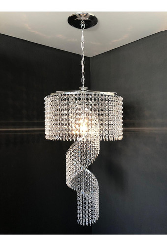 Lustre Redondo Lina Design AC12 de Teto Cor Prateado 