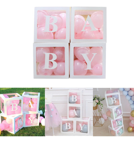4 Piece Clear Box Party Decorations (baby)