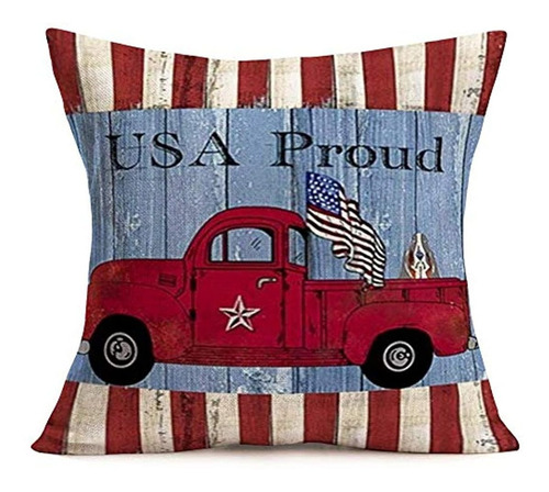 Fundas De Almohada Patrióticas Americanas Rústicas, Vintage