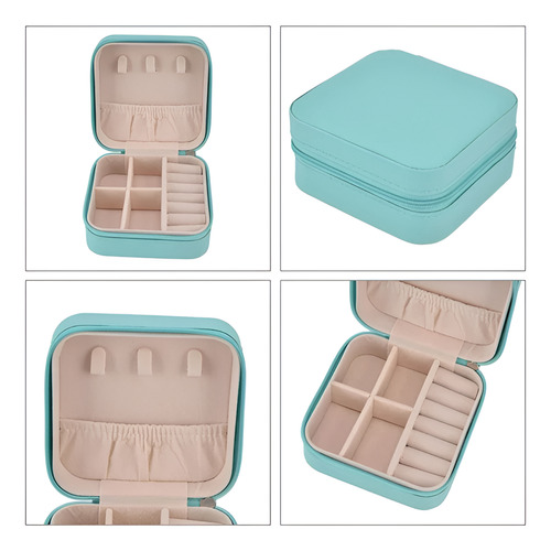 Mini Joyero Viajero Portátil 10x10x5cm Con Cierre 4 Colores
