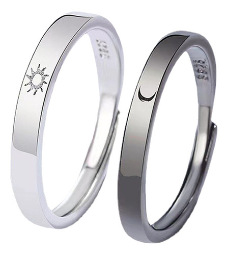 Anillos De Pareja Ajustables De Sol Y Luna Para Ella Y Él