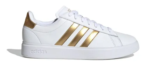 Adidas feminino hotsell branco com dourado