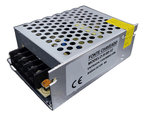 Kit 4 Fonte Chaveada Colméia 5a 60w 12v Câmera Fita Led Som