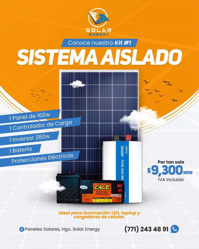 Kit Fotovoltaico Sistema Autónomo 900 W Tipo Isla