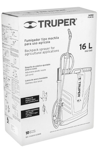 Fumigador De Mochila 16 Litros Herramienta Marca Truper