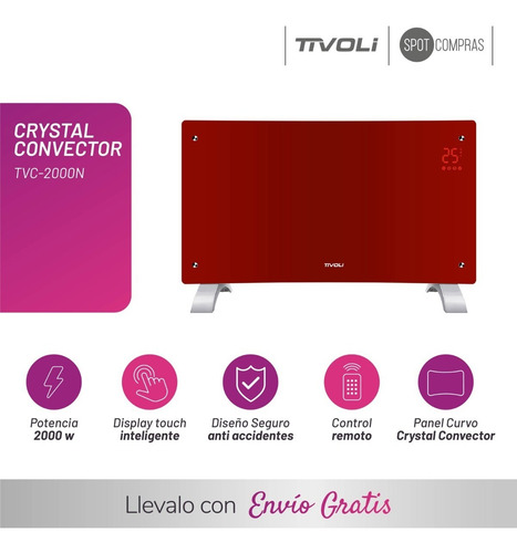 Panel Calefactor 2000w Vitroconvector Tivoli Curvo Digital